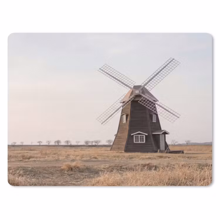 Windmolens - Landschap - Veld muismat rubber klein -3d