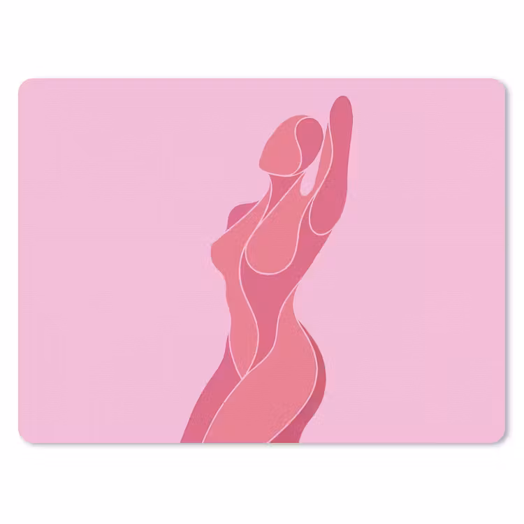 Vrouw - Lichaam - Abstract - Roze muismat rubber klein -3d