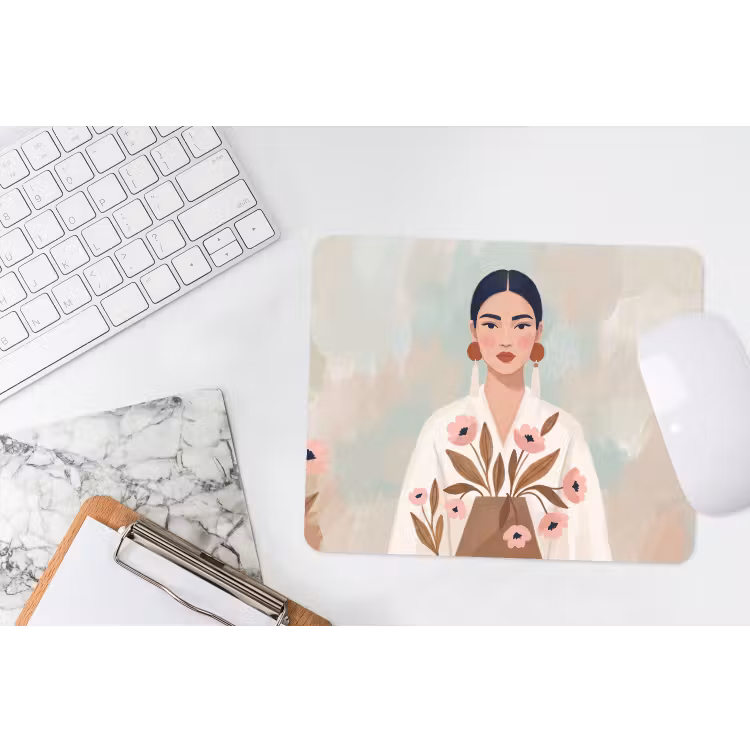 Vrouw - Kimono - Pastel muismat rubber klein -witbureau