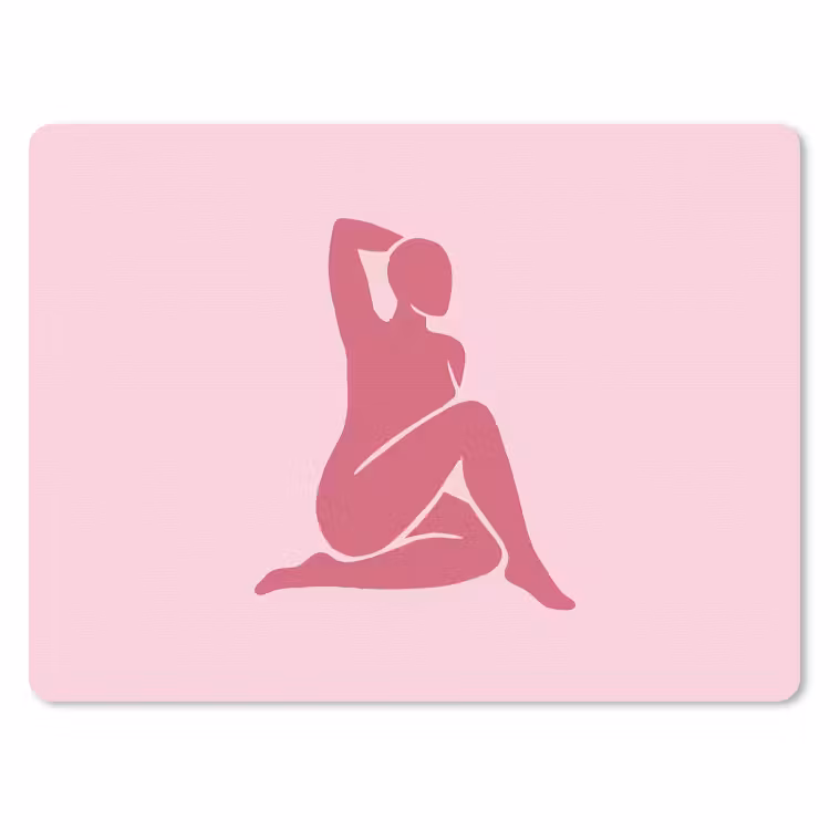 Vrouw - Silhouet - Abstract - Modern - Roze muismat rubber klein -3d