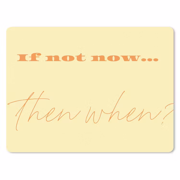 Geel - Oranje - if not now then when muismat rubber klein -3d