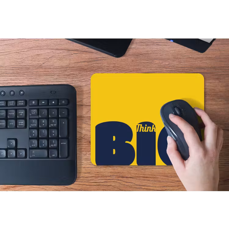 Geel - Think big - Grafisch muismat rubber klein -toetsenbord