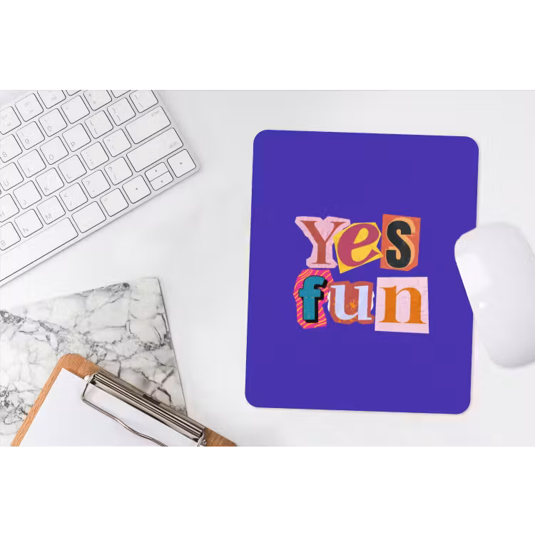 Yes fun - Kleurrijk - Collage-stijl muismat rubber klein -witbureau