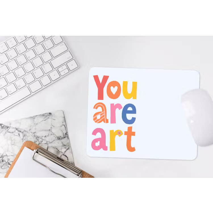 You are art - Kleurrijk - Grafisch muismat rubber klein -witbureau