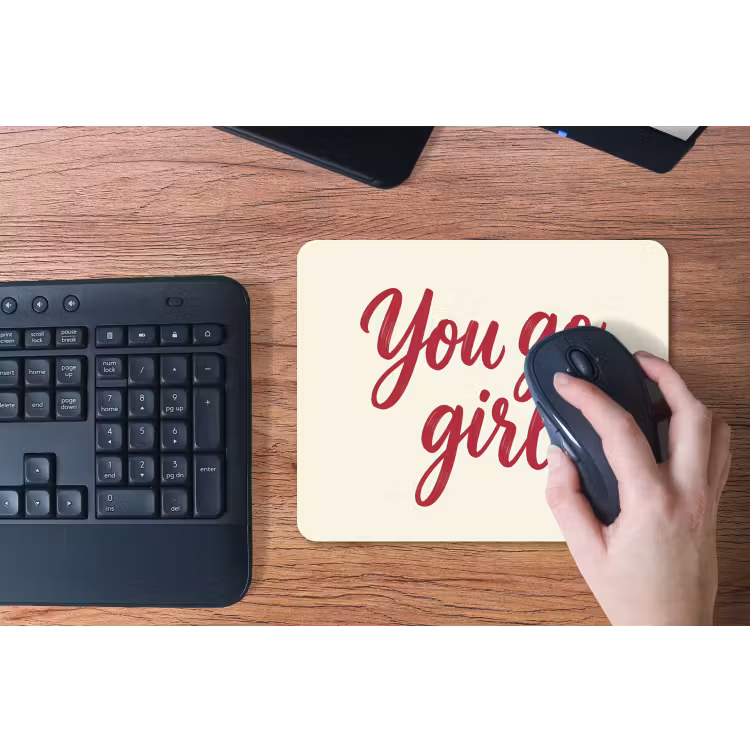 you go girl - Rood - Wit muismat rubber klein -toetsenbord