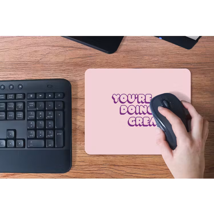 You're doing great - Roze - Bubble letters muismat rubber klein -toetsenbord