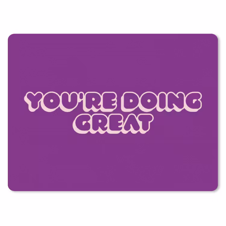 You're doing great - Paars - Bubble letters muismat rubber klein -3d