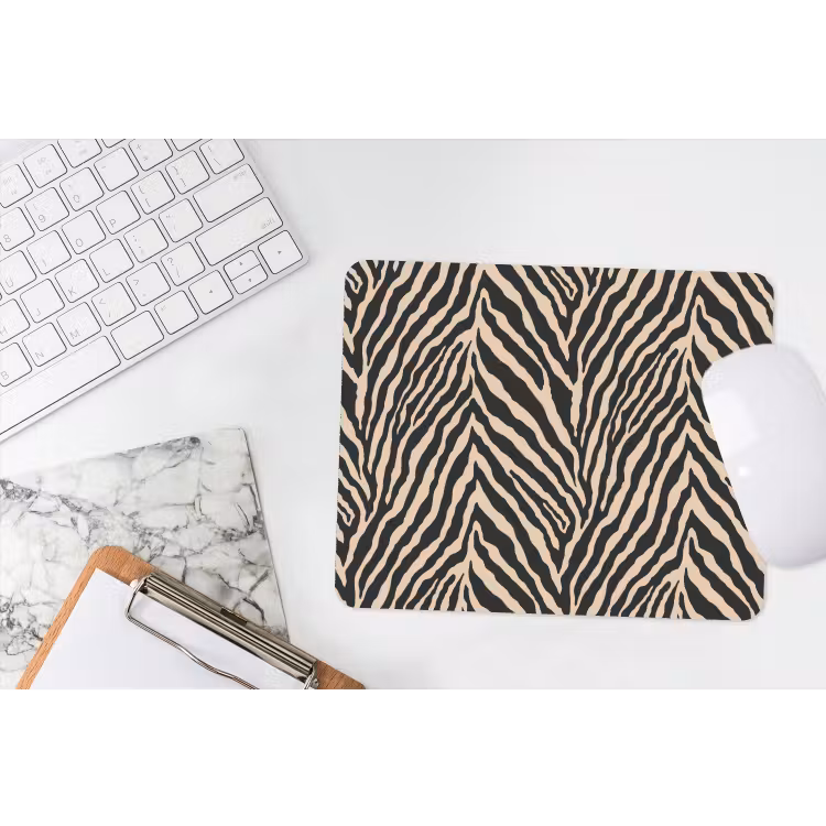 Zebra - Klassiek - Zwart muismat rubber klein 262 -witbureau
