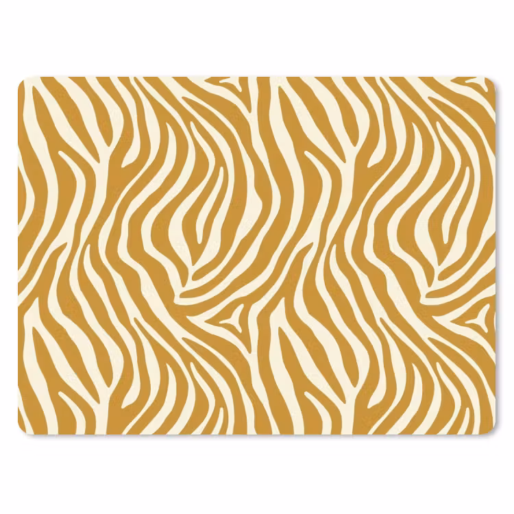 Zebra - Klassiek - Oker - Geel muismat rubber klein 262 -3d
