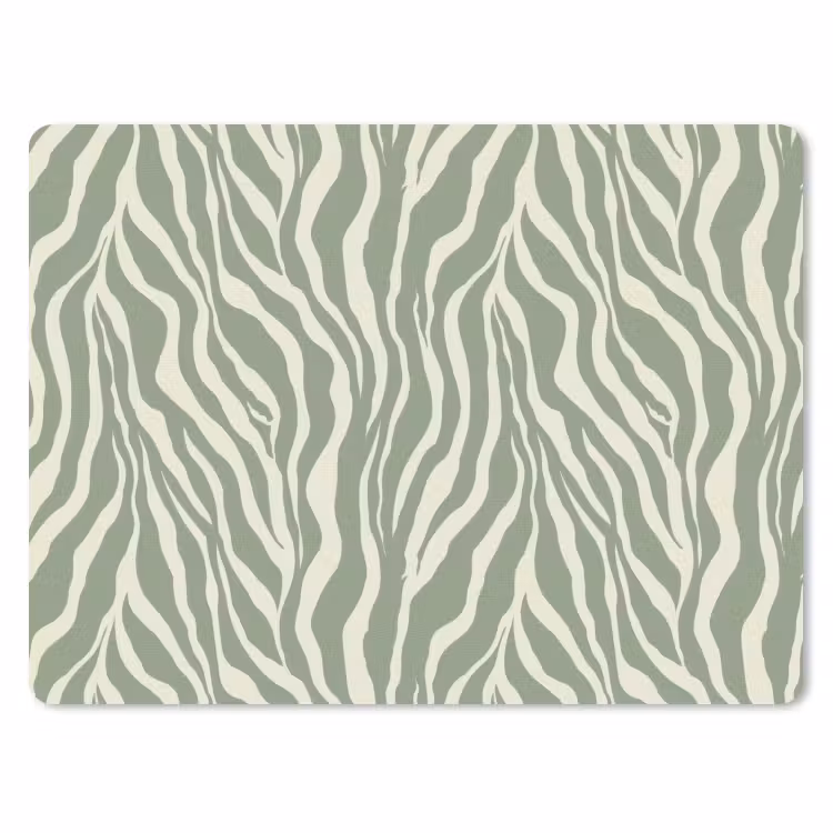 Zebra - Motief - Groen muismat rubber klein 262 -3d