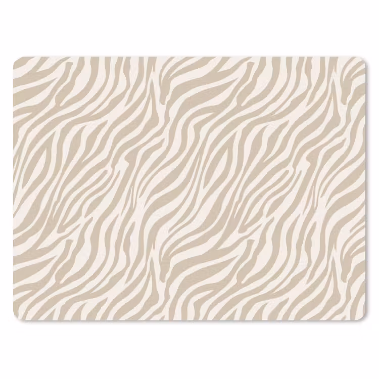Zebra - Patroon - Beige muismat rubber klein 262 -3d