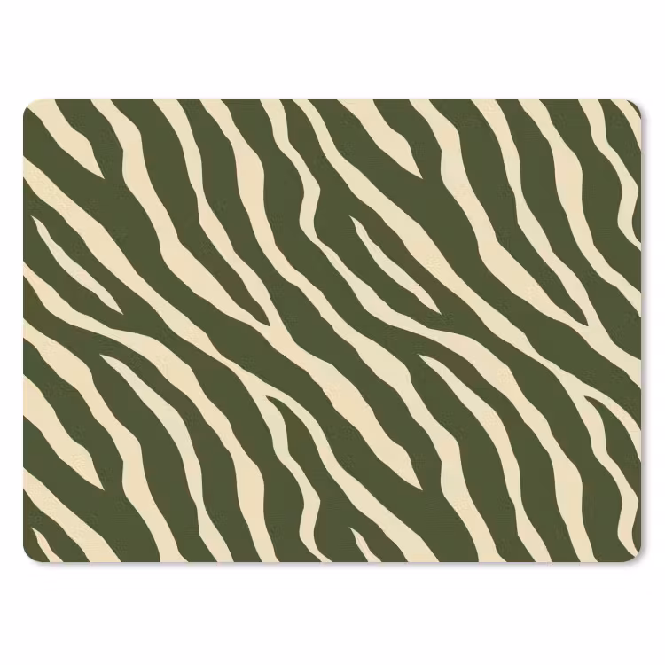 Zebra - Patroon - Groen muismat rubber klein 262 -3d