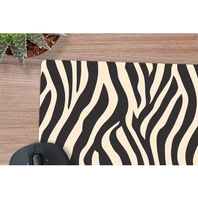 Zebra - Print - Klassiek - Zwart muismat rubber klein 262 -closeup