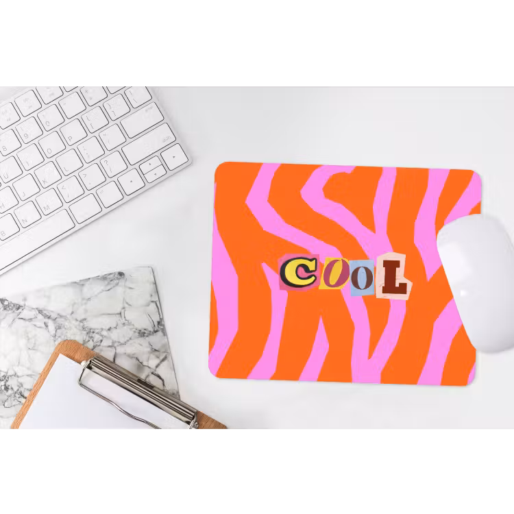 Zebraprint - Grafisch - COOL - Oranje muismat rubber klein -witbureau