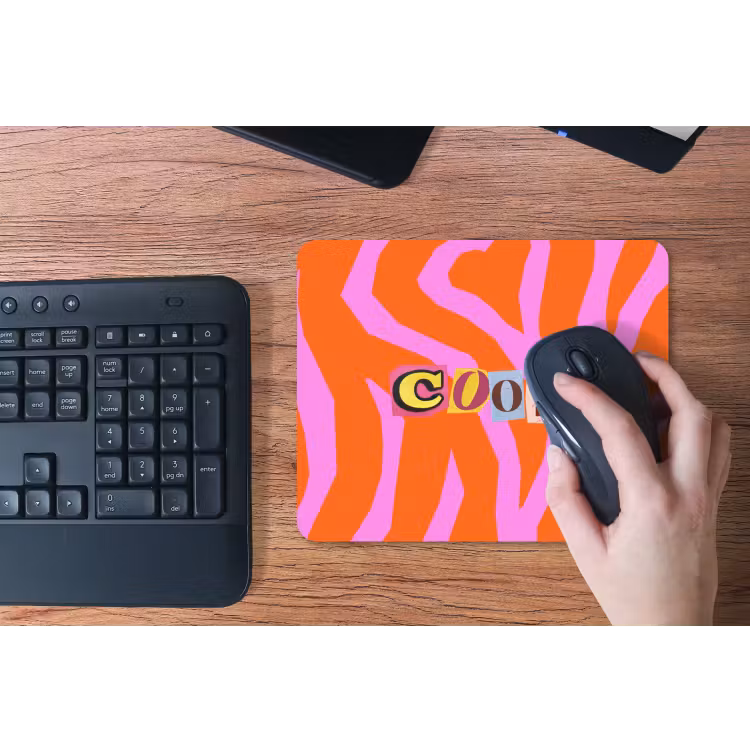 Zebraprint - Grafisch - COOL - Oranje muismat rubber klein -toetsenbord