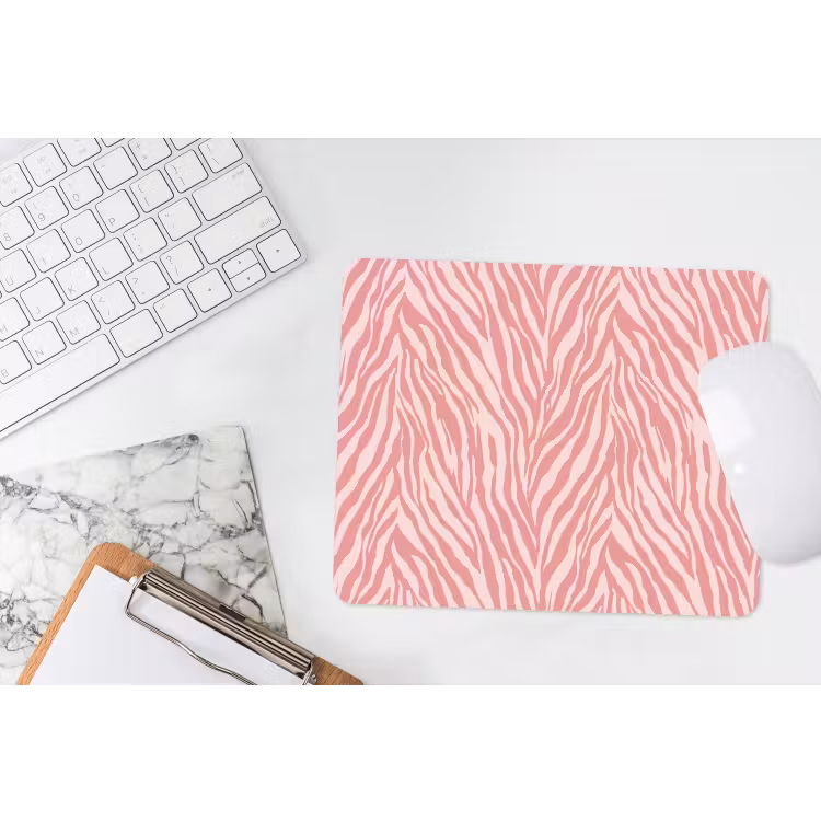 Zebra - Print - Roze muismat rubber klein 262 -witbureau