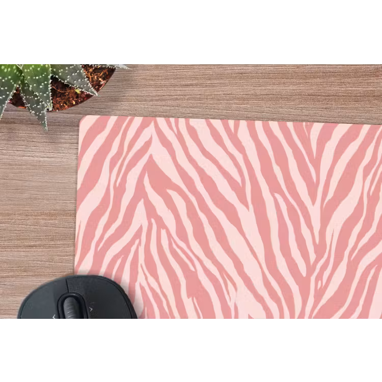 Zebra - Print - Roze muismat rubber klein 262 -closeup