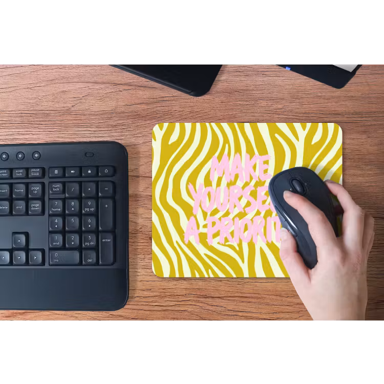 Zebraprint - Priority - Roze muismat rubber klein -toetsenbord