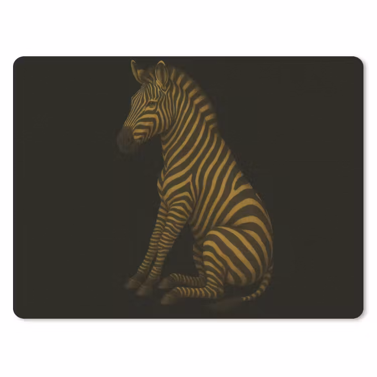Zebra - Strepen - Goud muismat rubber klein -3d
