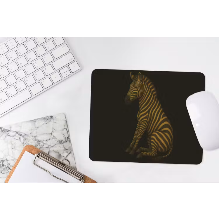 Zebra - Strepen - Goud muismat rubber klein -witbureau