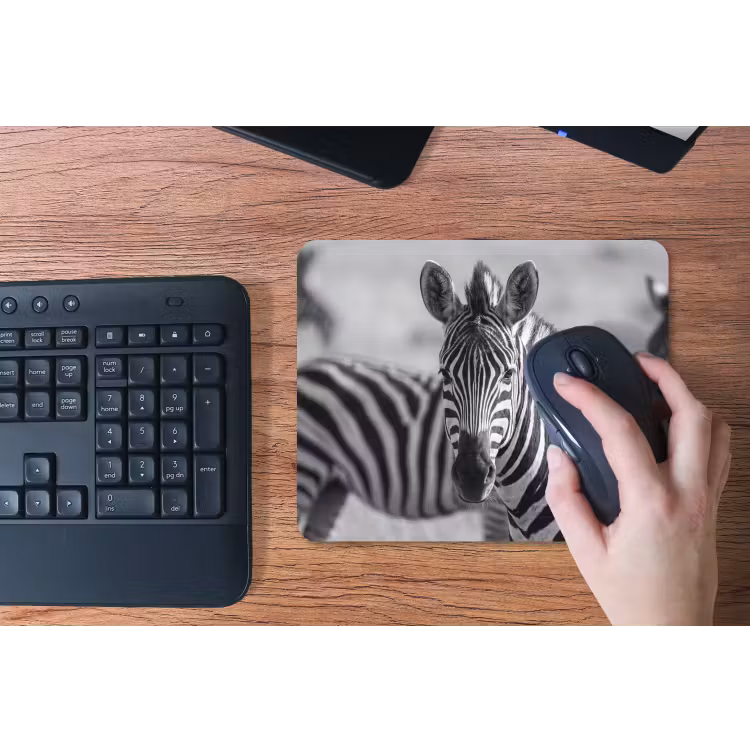 Zebra's - Zwart - Wit muismat rubber klein -toetsenbord