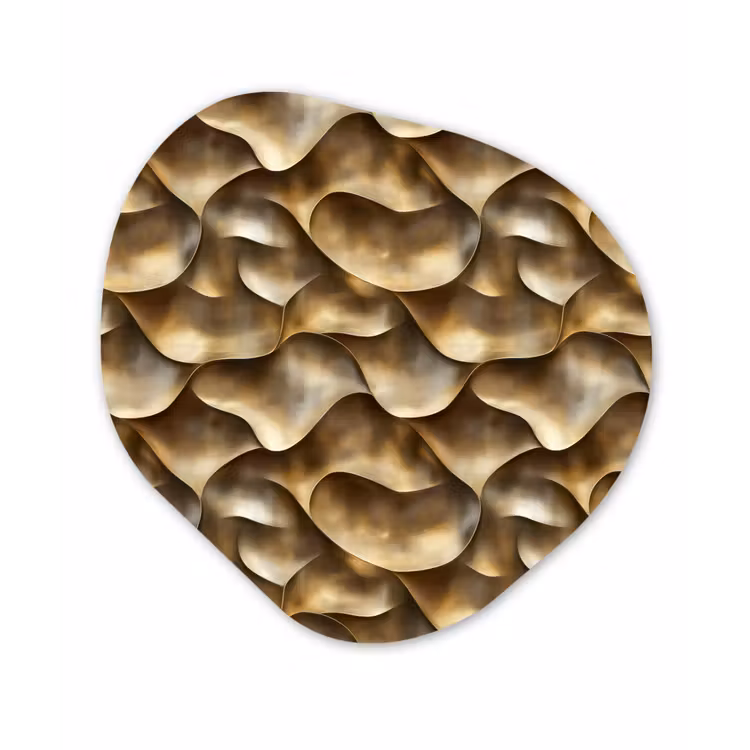 Abstract - Antiek - Goud Wandcirkel Organisch Forex 3mm klein 629 -3d