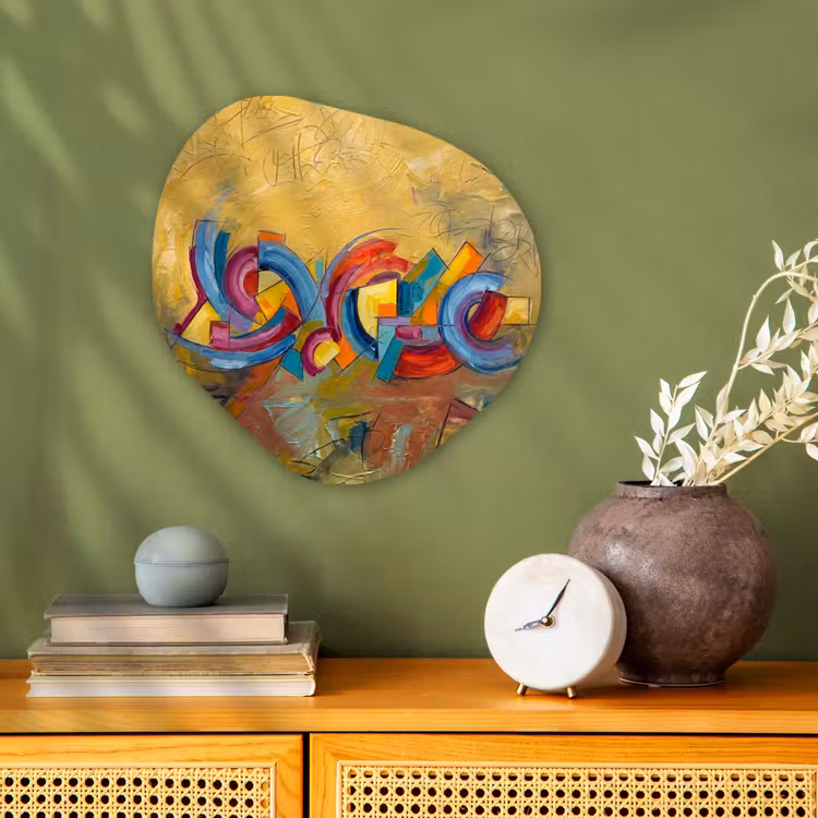 Abstract - Cirkels - Schilderij - Kleurrijk - Dynamisch Wandcirkel Organisch Forex 3mm klein -sfeer2