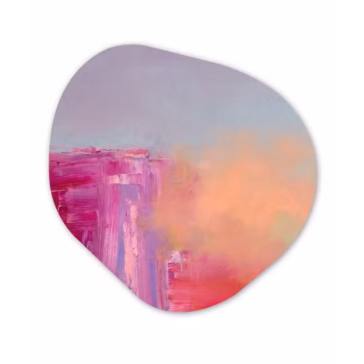 Abstract - Kleuren - Modern - Roze Wandcirkel Organisch Forex 3mm klein -3d