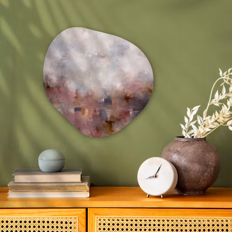 Abstract - Vloeiend - Kunst - Modern - Beige Wandcirkel Organisch Forex 3mm klein -sfeer2