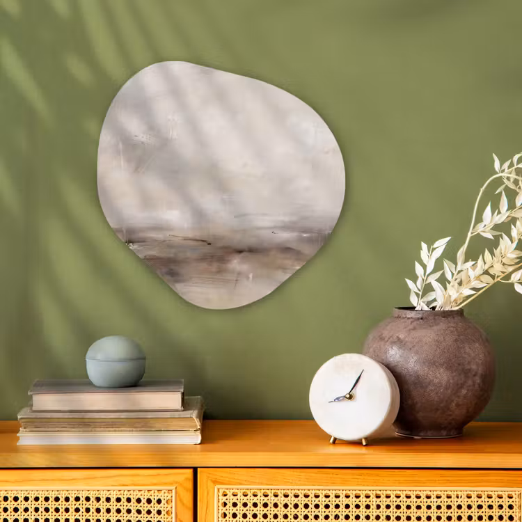 Abstrakt - Landschap - Modern - Beige - Kunst Wandcirkel Organisch Forex 3mm klein -sfeer2