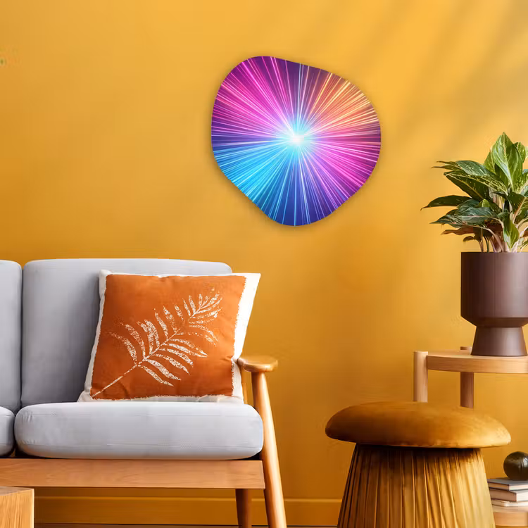 Abstract - Light - Burst - Modern - Colorful Wandcirkel Organisch Forex 3mm klein -sfeer4