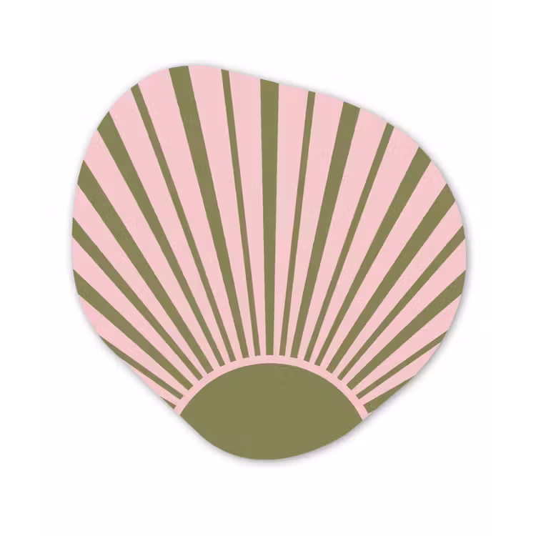 Abstract - Stralen - Grafisch - Roze - Groen Wandcirkel Organisch Forex 3mm klein -3d
