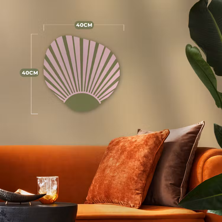 Abstract - Stralen - Grafisch - Roze - Groen Wandcirkel Organisch Forex 3mm klein -sfeer3