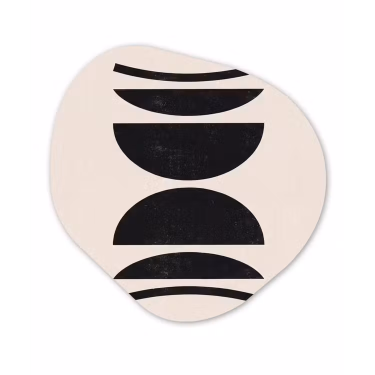 Organic - Forex - Abstract - Shapes - Black - Abstract - Vormen - Zwart Wandcirkel Organisch Forex 3mm klein