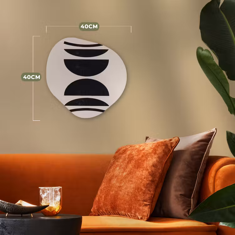 Organic - Forex - Abstract - Shapes - Black - Abstract - Vormen - Zwart Wandcirkel Organisch Forex 3mm klein