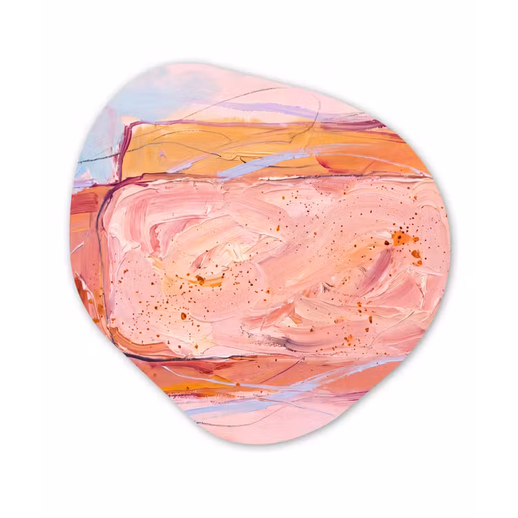 Abstract - Vormen - Modern - Roze Wandcirkel Organisch Forex 3mm klein -3d