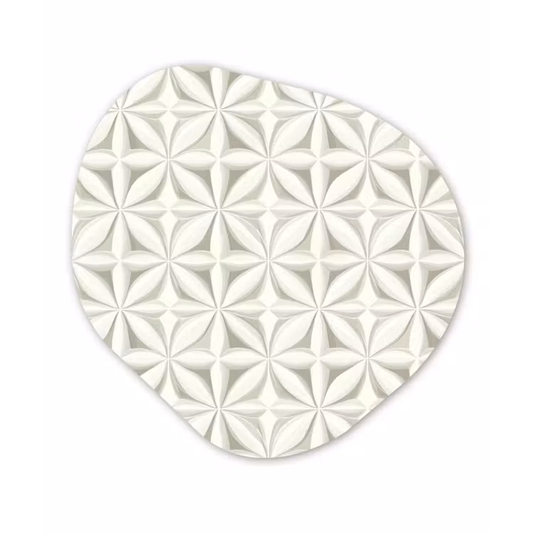 Abstract - Structuur - Grijs - Wit Wandcirkel Organisch Forex 3mm klein 629 -3d