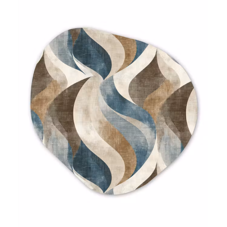 Abstract - Golven - Kleurrijk Wandcirkel Organisch Forex 3mm klein 629 -3d