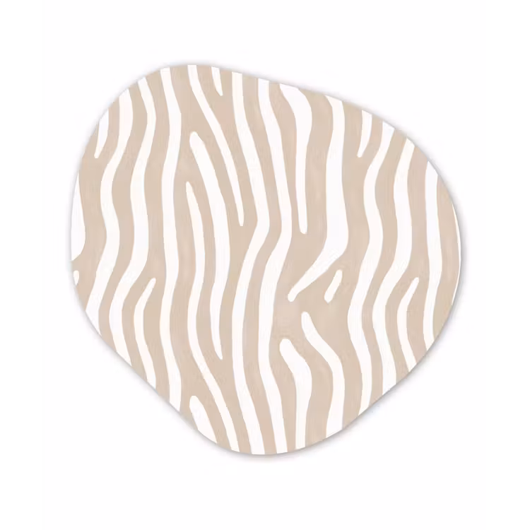 Abstract - Zebra - Beige Wandcirkel Organisch Forex 3mm klein 629 -3d