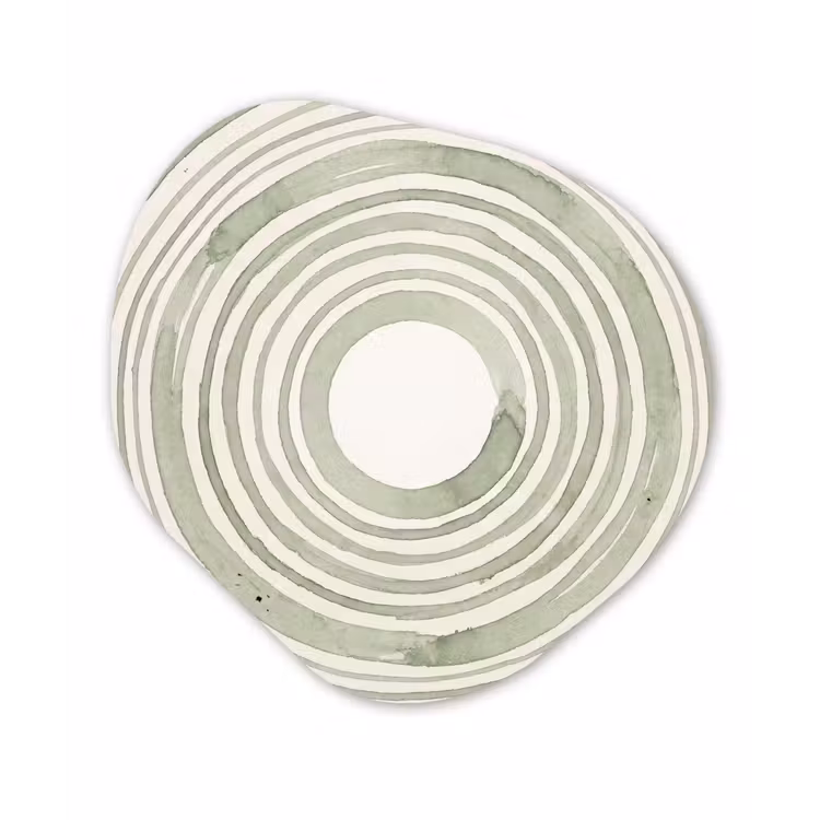 Abstractie - Cirkels - Waterverf - Groen - Modern Wandcirkel Organisch Forex 3mm klein -3d