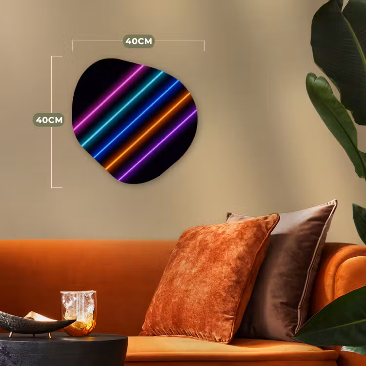 Esthetiek - Retro - Neon Wandcirkel Organisch Forex 3mm klein -sfeer3