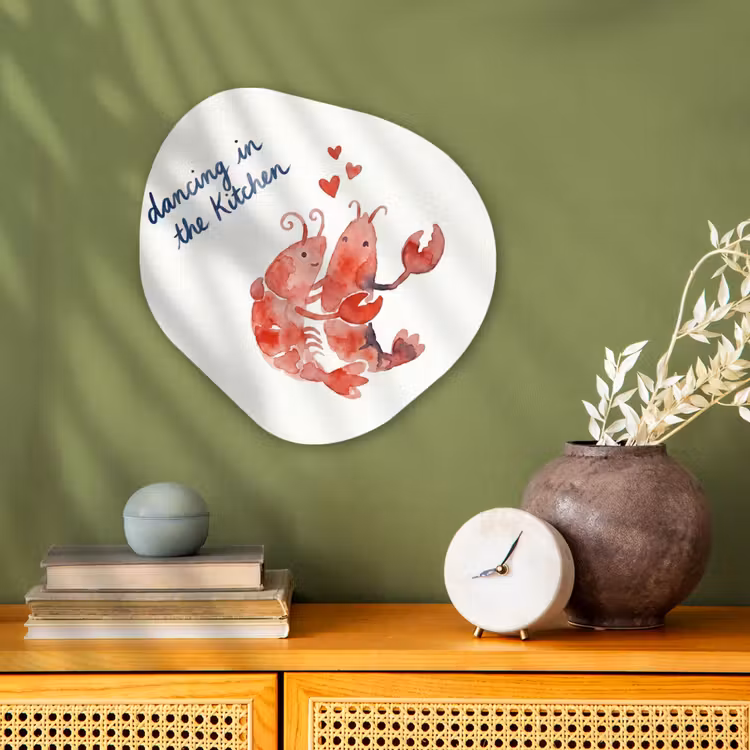 Dier - Dans - Liefde - Waterverf - Rood Wandcirkel Organisch Forex 3mm klein -sfeer2