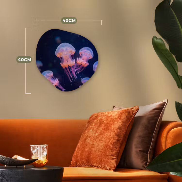 Dier - Onderwater - Natuur - Roze - Mysterieus Wandcirkel Organisch Forex 3mm klein -sfeer3