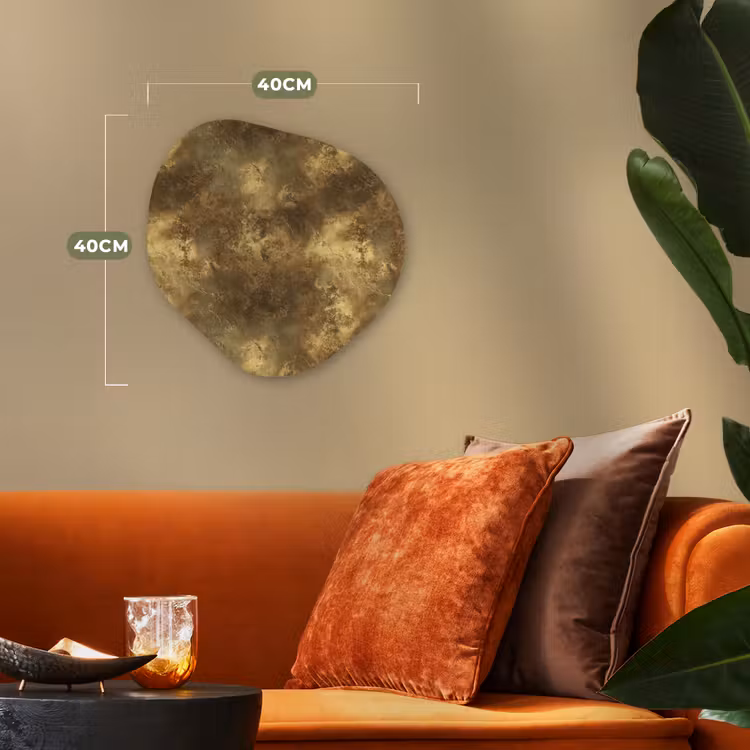 Antiek - Metaallook - Goud Wandcirkel Organisch Forex 3mm klein 629 -sfeer3