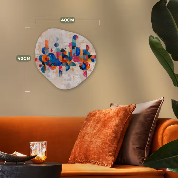 Kunst - Geometrisch - Abstract - Kleurrijk Wandcirkel Organisch Forex 3mm klein -sfeer3