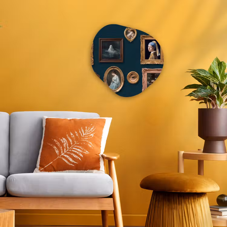 Kunst - Schilderijen - Decoratie - Klassiek - Groen Wandcirkel Organisch Forex 3mm klein -sfeer4
