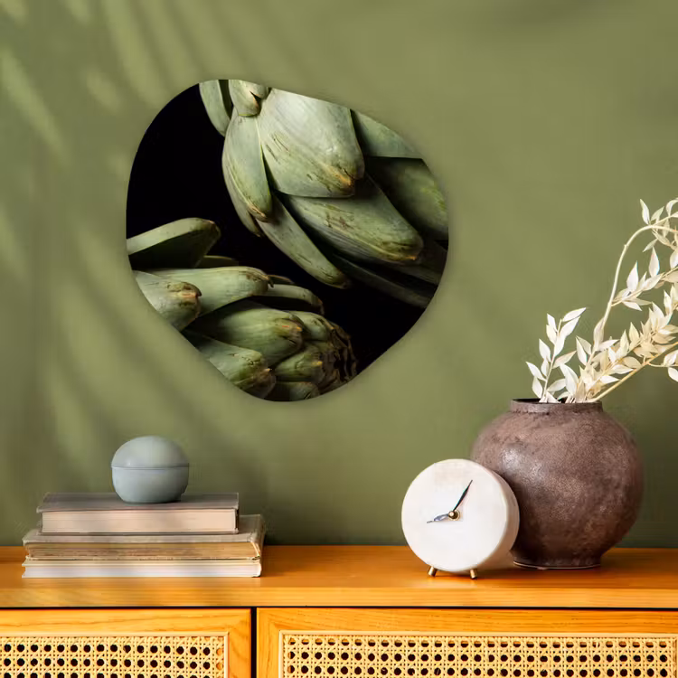 Organic - Forex - Artichoke - Green - Food - Artisjok - Groen - Eten Wandcirkel Organisch Forex 3mm klein