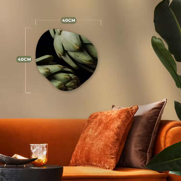 Organic - Forex - Artichoke - Green - Food - Artisjok - Groen - Eten Wandcirkel Organisch Forex 3mm klein