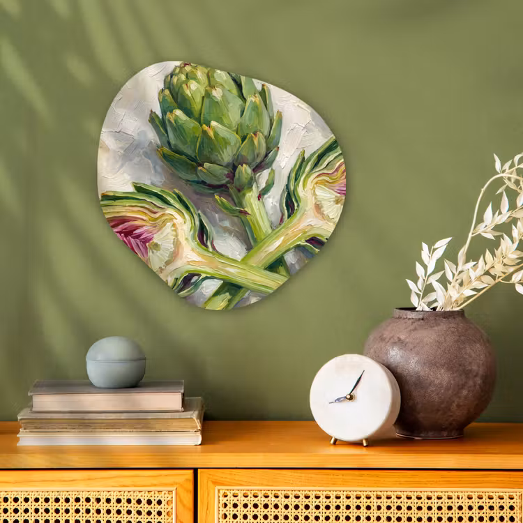 Organic - Forex - Artichoke - Lemon - Food - Artisjok - Citroen - Eten Wandcirkel Organisch Forex 3mm klein