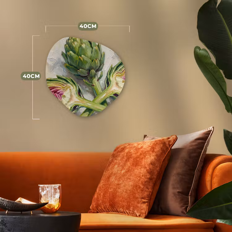 Organic - Forex - Artichoke - Lemon - Food - Artisjok - Citroen - Eten Wandcirkel Organisch Forex 3mm klein
